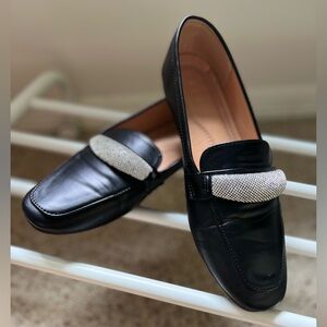 Black bling loafers Size 10